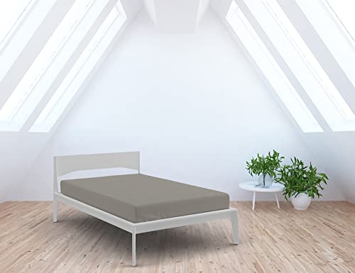 Italian Bed Linen Fitted Sheet "Elegant" with Corner, Microfiber, Small double, Light grey - Image 3