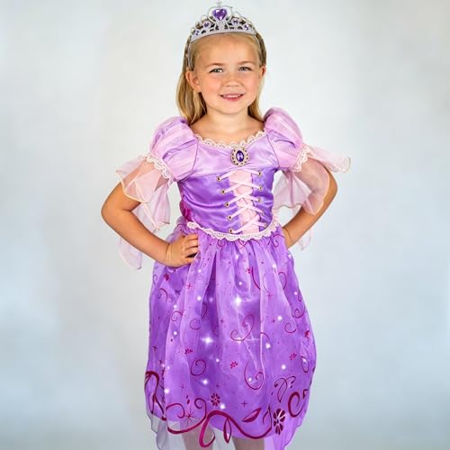 Vestido de Princesa Iluminado Morado para Niñas 8/140 miniatura 2
