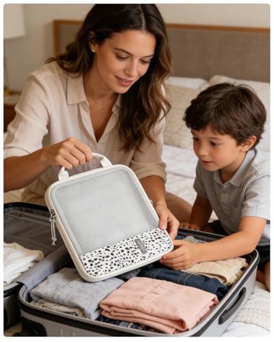 Image of BAGSMART 6 Set Compression Packing Cubes for Travel, Lightweight Luggage Organizer Bags, Durable Space Saver Bags Travel Essentials, Seaside Dots