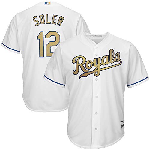 Jorge Soler Kansas City Royals Youth 8-20 White Gold Program Cool Base Replica Jersey (18-20)