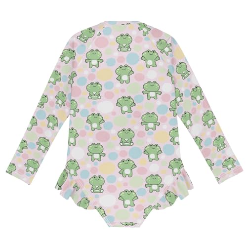 Girls Long Sleeve One Piece Swimsuits UPF 50+ Quick Dry Rash Guard Bathing Suits with Zipper Swimwear 3T-12Y2
