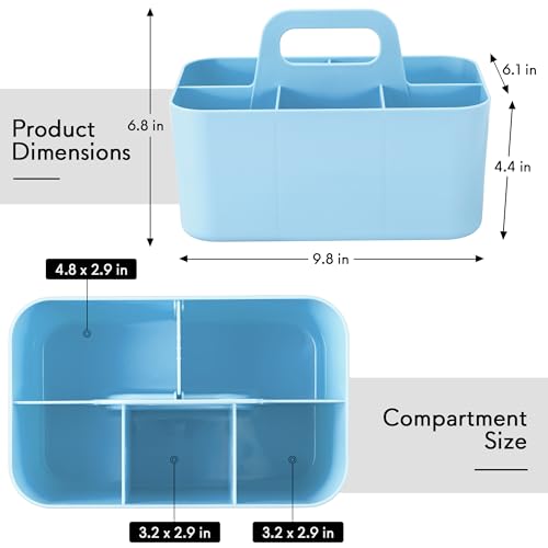 Image of Tiawudi Multipurpose Caddy Organizer, Plastic Caddy with Handle, Stackable Desk Organizer for Stationery, Marker and Pencil, Office Supplies Organizer, Dorm Caddy