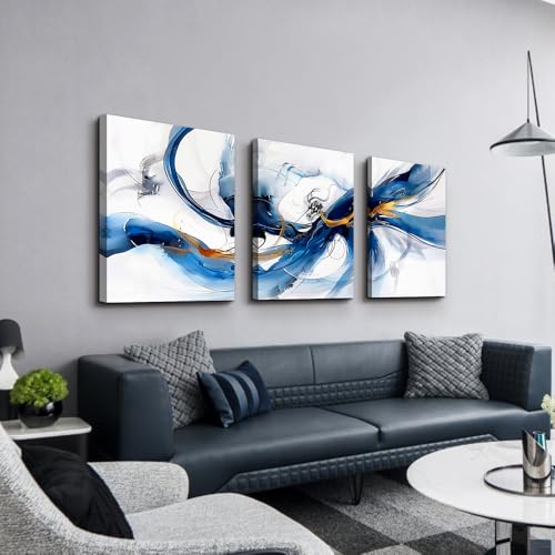 DZRWUBHS Abstract Canvas Wall Art for Living Room and Bedroom - Modern Family Frame Art Office Decor - Minimalism Ink Painting Pictures Artwork - Home Decorations 3 Piece