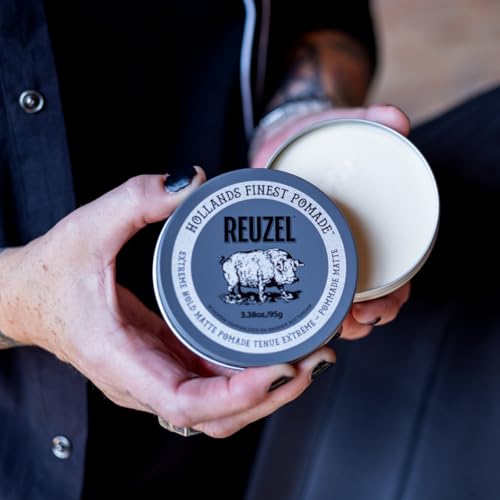 Foto von Reuzel Extreme Hold Matte Pomade - Wasserbasiert und starker Halt - 1 x 113 g holzig