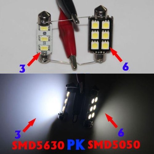 CARCHET® 2X Bombilla Lámpara 3 LED 5630 SMD 2W Luz Blanco Coche Trasera [Electrónica]