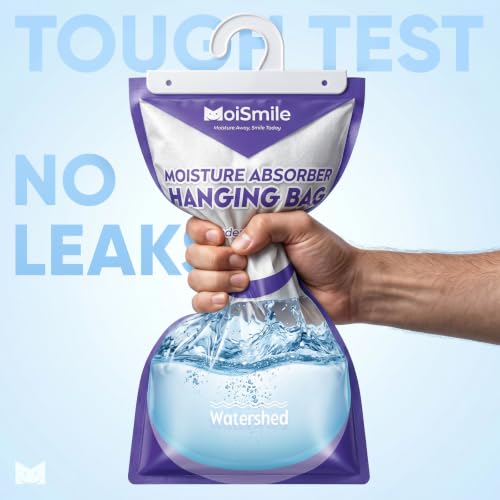 Image of 17.5 oz Large Hanging Moisture Absorber Bags for Closets, Lavender, 3 Pack | 12 g Fragrance Beads for a Lavender Scent, Fast-Acting Humidity Absorber, 1000 mL Capacity, Leak-Resistant, Bathrooms & RVs