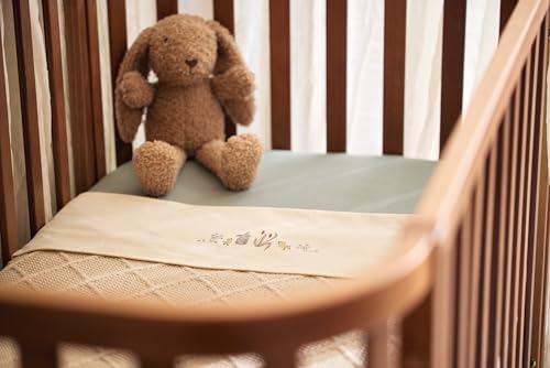 Jollein Spannbettlaken Jersey - Für Wiegen - Sea Green - 40/50x80/90cm - 100% Baumwolle - Spannbetttuch - Oeko-TEX Zertifiziert