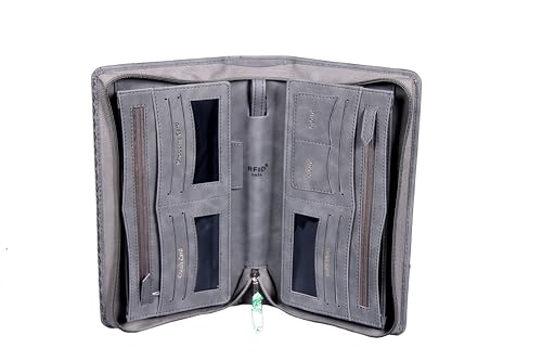 Image of Sukeshcraft Multiple Cheque Book Holder | Original PU Holds Upto 8 Cheque Books, CloudGrey