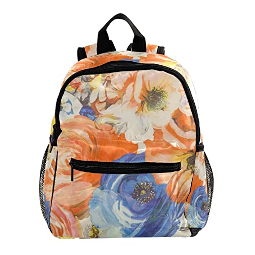 Sac à dos pour enfants de 30,5 cm imprimé pivoine florale pour voyages scolaires