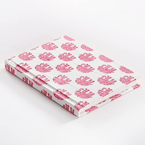 Image of Ravaiyaa - Attitude is everything Hand Block Printed Fabric Journal Handbound Notebook Gifts for Writers Recycled Paper Notebook Diary