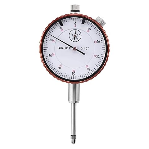 CozyCabin Dial Indicator, 0-100 Reading, 0.001” Graduation, 0-1” Range, High Precision Whiteface Dial Gage Gauge Lug Back for Pro Machinist Cover