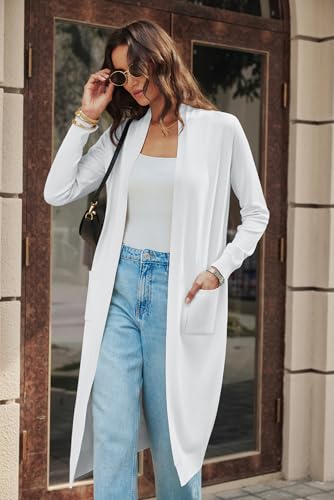 Image of GRACE KARIN Essential Solid Open Front Maxi Long Knitted Cardigan Sweater for Women