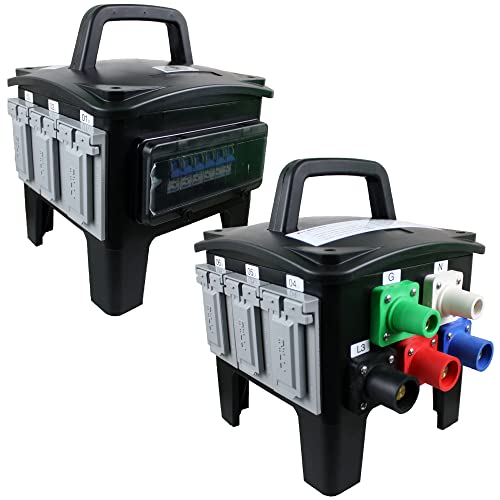 Walther Electric Portable Power Distribution Unit (PDU) | 40A Three Phase 3-Pole 5 Wire UL Listed - HEB3102U (NEMA 3R)
