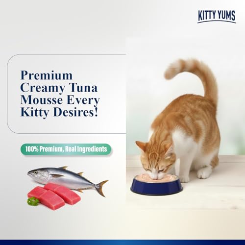 Image of Kitty Yums Adult Cat Wet Mousse 80g(4+1) Pack of 5, 400g | Tuna | Rich in Protein | Promotes Hydration & Easy to Digest | No Artificial Flavours | Packed with Essential Vitamins & Antioxidants