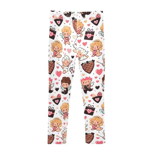 Cherubs Hearts and Love Arrows Girls Leggings,Workout Leggings for Girls Toddler Athletic Leggings Size for 3-10T2
