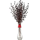 Larksilk 12 Burgundy Holly Berry Stem Picks - 17' Decorative Wire Stem Branch Sprays for Christmas Tree Decoration, Holiday Décor, Home DIY Crafts, 35 Red Berries on Each Stem