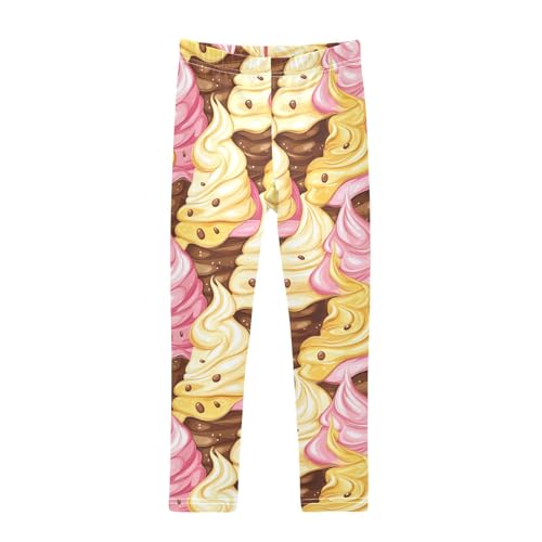 Ice Cream Colorful Food Girls Casual Leggings for Kids Printed Long Pant Bottoms Stretch and Soft