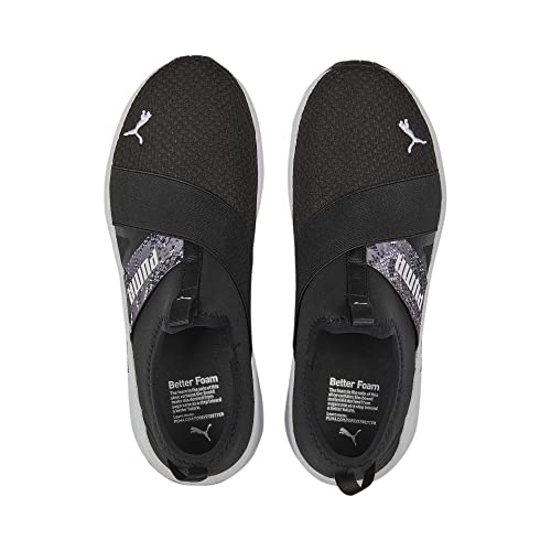 PUMA Women's BETTER FOAM PROWL SLIP-ON SNAKE Sneaker, Puma Black-Puma White, 6.54