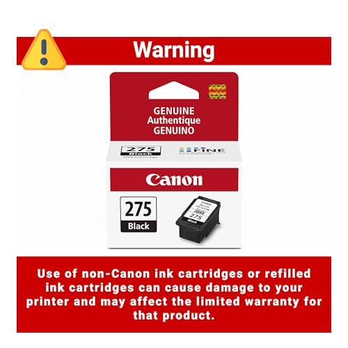 Image of Canon PG-275 Genuine Black Ink Cartridge, Compatible with TS3520 /3522, TR4720 /4722, TS3720 /3722, (Pack of 2)