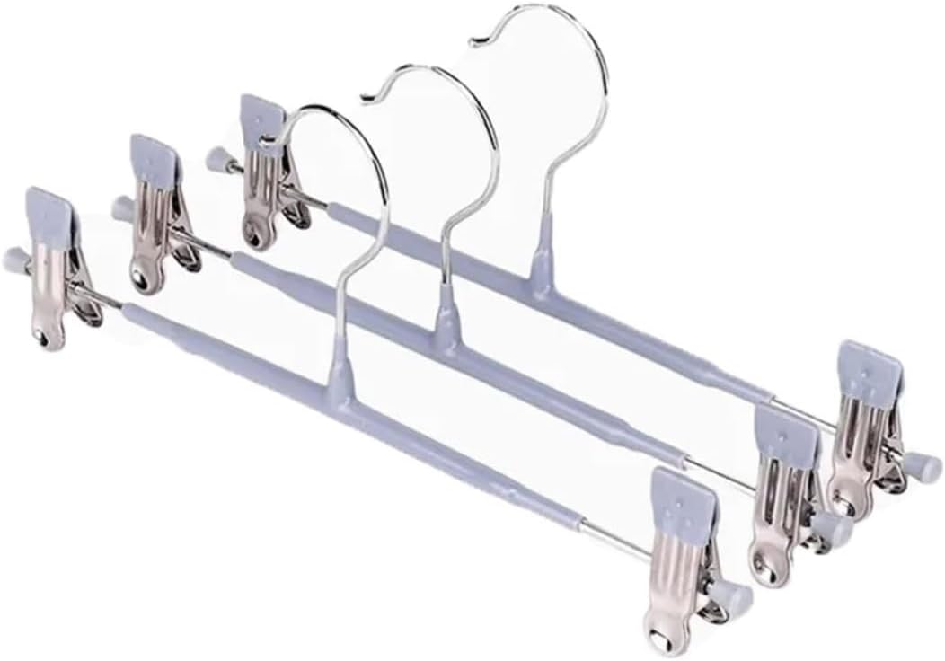 Coat Hangers for Pants Shirts Metal Anti Slip Clothes Underwear Drying Clip Seamless Trouser Hanger for Scarves(G,20pcs)
