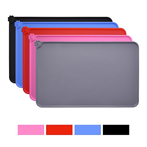Guardians Silicone Dog Cat Bowl Mat, Non Slip Pet Feeding Mat, Waterproof, Grey, 18.5"x11.8" - Thumbnail 6