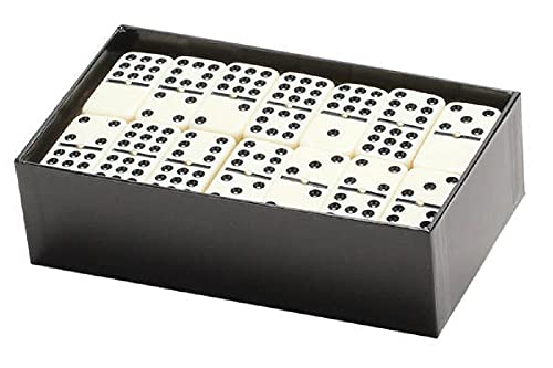 Dominó Jumbo Double 9 Ivory con Spinner Caja Negra