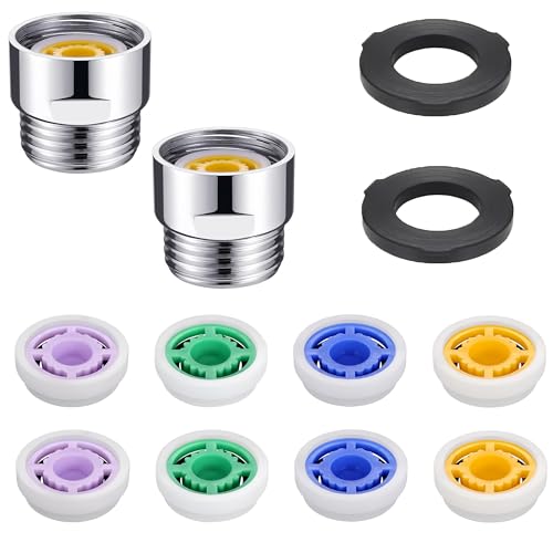 2 limitadores de flujo de ducha, limitador de flujo para 4, 5, 6, 7L/min con adaptador G1/2, filtro de grifo de ahorro de agua para cabezal de ducha fijo y mano