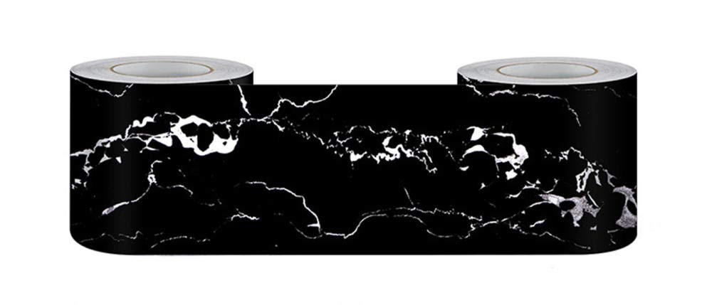 GouieRylin Wallpaper Border,Peel and Stick for Bathroom Border Tiles Obsidian 12cm X 500cm — image 1
