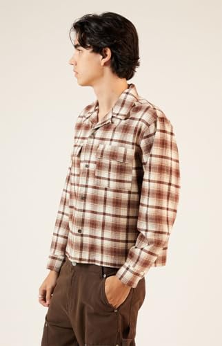 PacSun Men's Washed Cropped Camp Flannel Shirt3