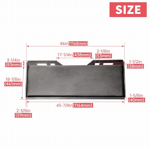 Image of ECOTRIC 1 /4 inch Skid Steer Attachment Plate Compatible with Bobcat Kubota