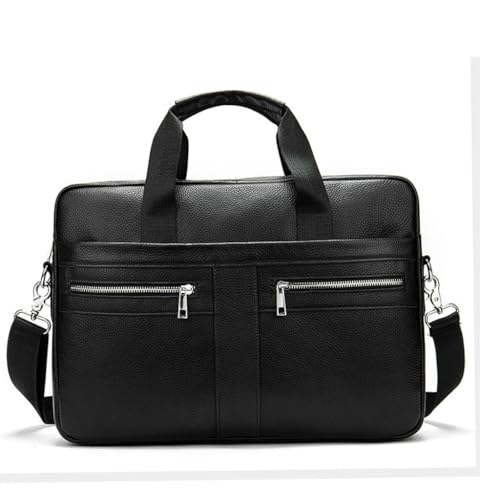 Men's Leather Briefcase Business Men's Bag Cowhide Top Layer Hand-held Men's Shoulder Crossbody Bag(D)