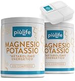 Magnesio e Potassio in Compresse PiùLife Oltre 8 Mesi di Fornitura – Integratore di Sali Minerali con Potassio e Magnesio Citrato – Supporto Muscolare ed Equilibrio Elettrolitico – Senza Zuccheri
