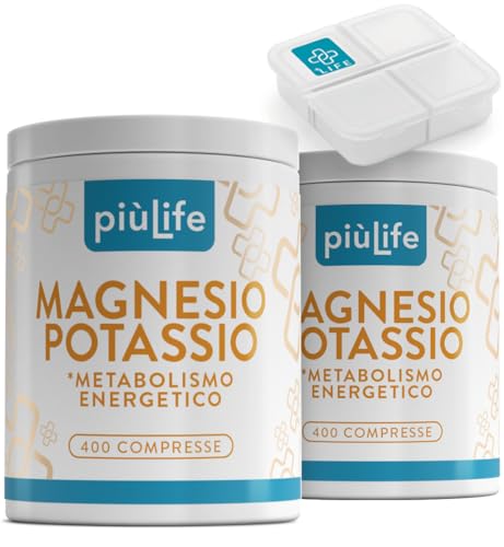 Magnesio E Potassio Compresse 800 PiùLife, Integratori Stanchezza, Sali Minerali Integratori Sport Energia Integratore Muscoli, Sistema Nervoso, Equilibrio Elettroliti, Potassio Citrato E Magnesio