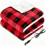 RAINOVA 12V Car Heated Blanket, 59'x 43' Electric Travel Throw