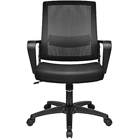 BASETBL Ergonomic Office Chair, Computer Desk Swivel Chairs with Adjustable Lumbar Support, Reinforced Breathable Fabric Mesh and Armrest, for Conference Work Executive Manager Study (Black) Cover