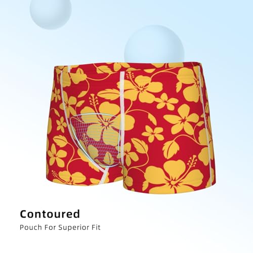 Boys' Cotton Boxer Brief Soft Underwear-Red Vintage Flowers4