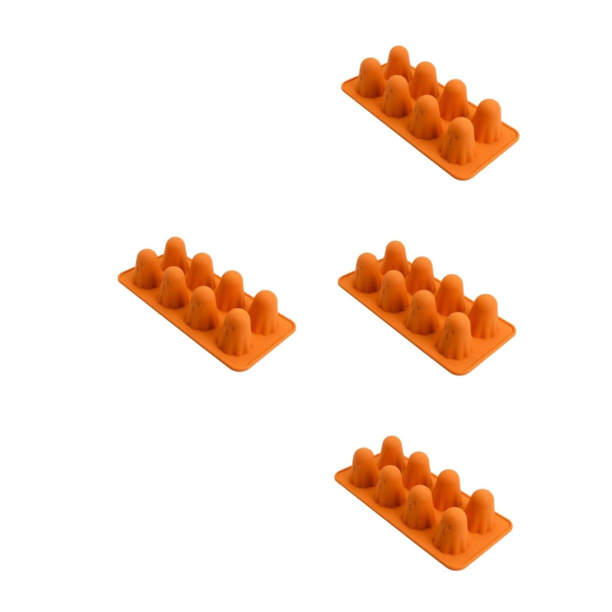 ULTECHNOVO 4 Pezzi Stampo in Silicone per Dolci Halloween Forma Resistente Antiaderente e Facile da Sformare per Cioccolato Budini Fondant e Snack Creativi