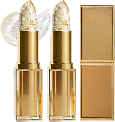 Lipstick PH Adjusting Lipsticks PH Lipstick Colour Changing Colour Changing Lipsticks Clear to Pink with Gold Foil Moisturizing Lip Balm for Mature Women (2PC)