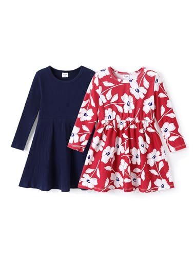 PATPAT Kleinkind Mädchen Langarm Kleid Set - Einschulung, Festlich Mit...