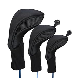 DGZW Golf Club Covers – 3 Pcs Head Covers Set with Interchangeable No. Tags 3-7 X Golf Accessories for Men & Women