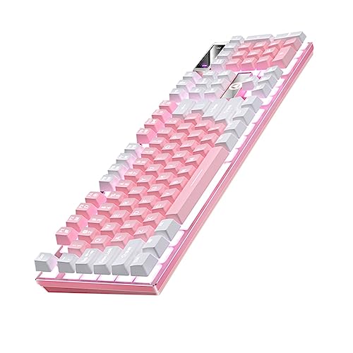 Clavier Rose 104 Touches en Abs Idéal pour Votre Espace de Bureau et Gaming