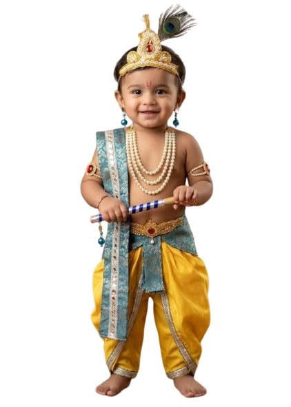 Image of Krishna Dress for Baby Boy Kids Janmashtami Costume