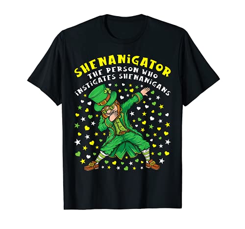 Shenanigator Divertido Día de San Patricio Dabbing Leprechaun Camiseta