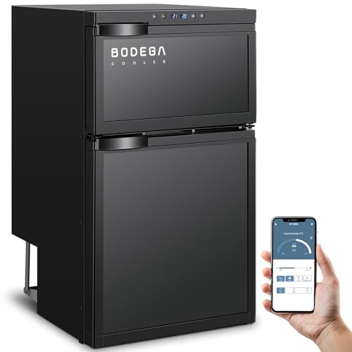 BODEGA BODEGACOOLER 12 Volt RV Refrigerator, 80L RV Fridge with Freezer, APP Control Car Refrigerator,  Travel Compresso - Detailed View