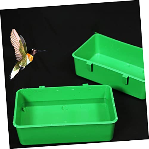 Hohopeti 2Pcs Green Parrot Bathing Tub Pet Bird Bath Basin for Cage Shower Basin Supplies for Parrots Canaries and Cockatiels - Image 2