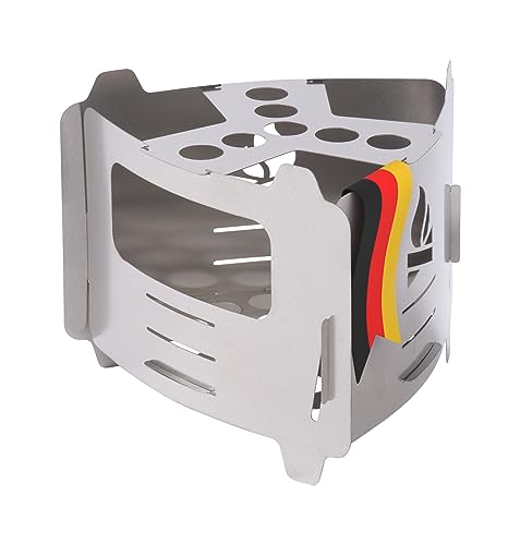 BUSHBOX ULTRALIGHT Outdoor Kocher | Hobo-Kocher | Camping | Holz | Gas | Spiritus | Steckbar | Ultraleicht | Federstahl | 100% Made in Germany