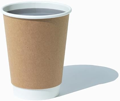 UNIQ 500 Count 12 oz Kraft Double Wall Disposable Coffee Cups