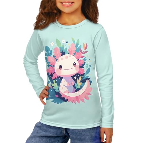 Image of Girls Long Sleeve T Shirt Cute Cartoon Crewneck Shirt for Kids 3-16Y Fall Winter Clothes