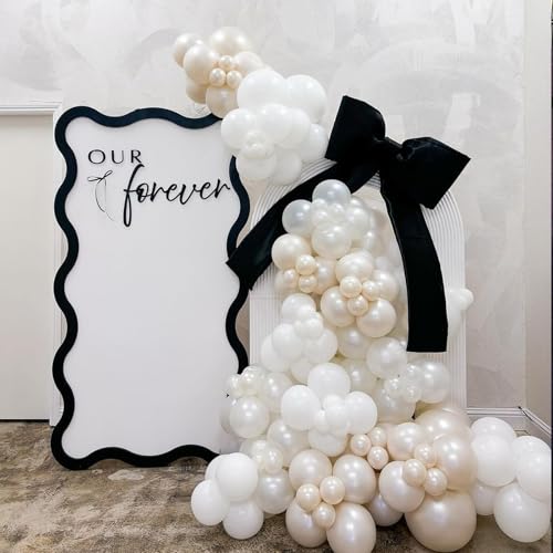 Image of Pearl White Balloons 12 inch, White Latex 50pcs Party Balloons | Wedding, Engagement, Bridal Shower, Baby Shower, Birthday Party Decorations