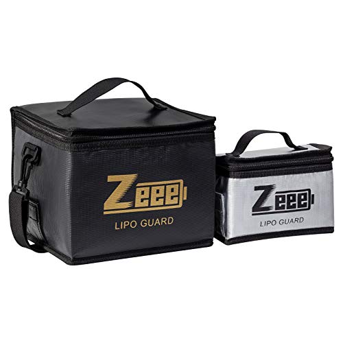 Zeee Batterie Safe Bag Sac Ignifuge et antidéflagrant Boîte de Rangement pour Batterie Lipo de Grande capacité Sac de Protection pour Le Chargement et Le Stockage...